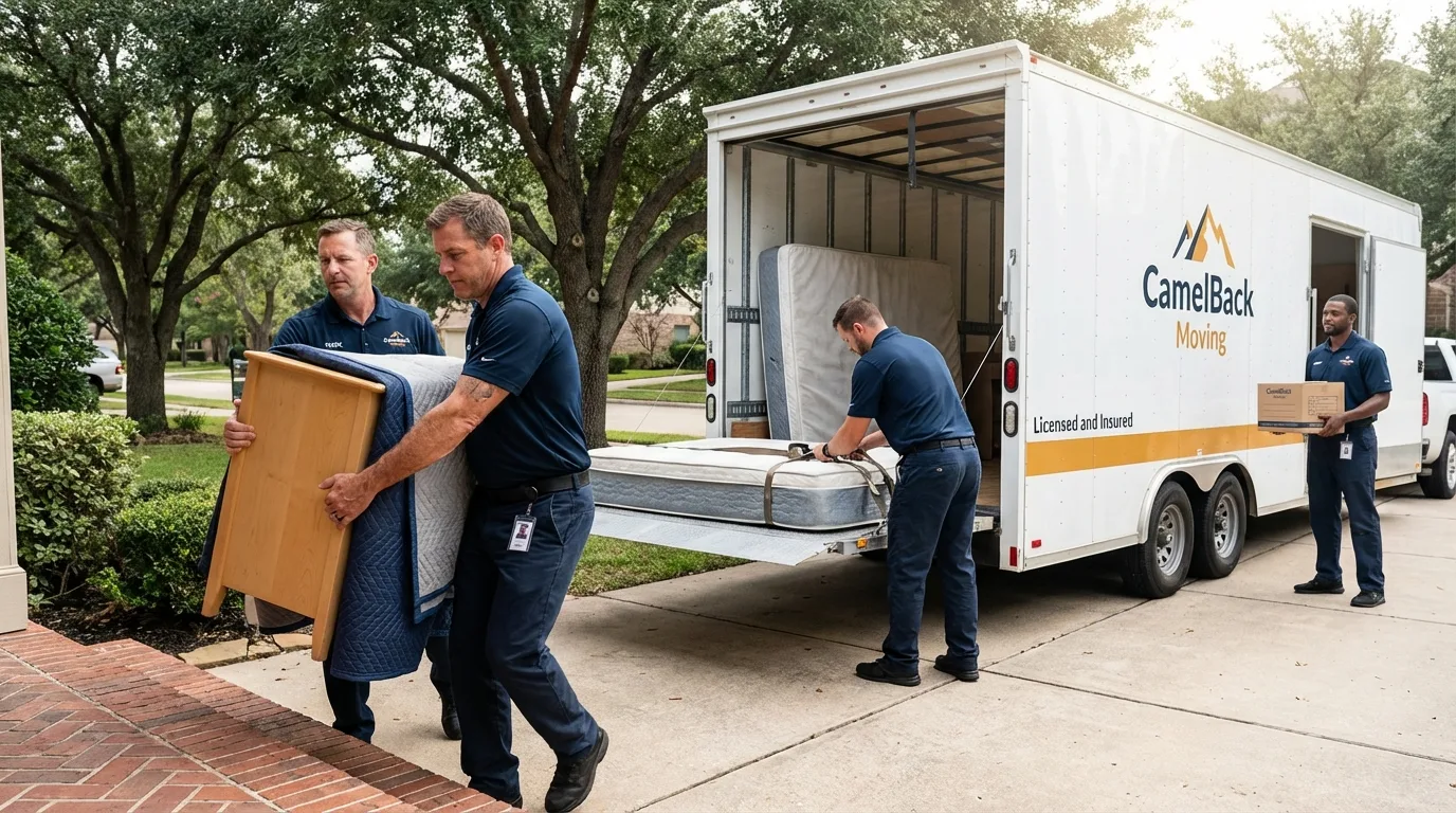 Crew loading residential truck for cross-state move from Saint Charles, MO